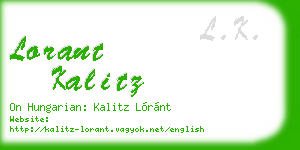 lorant kalitz business card